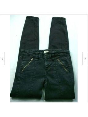 J Crew Utility Skinny Jeans Black Zipper Pocket 00